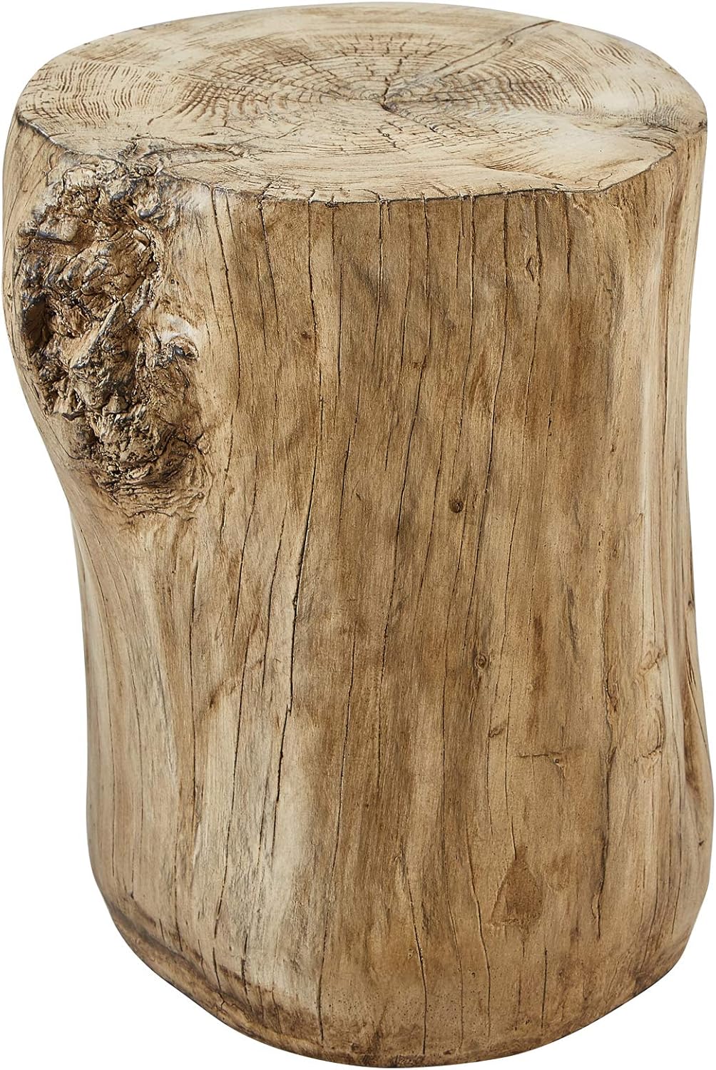 Faux Wood Stump Stool Accent Table Brown R3251