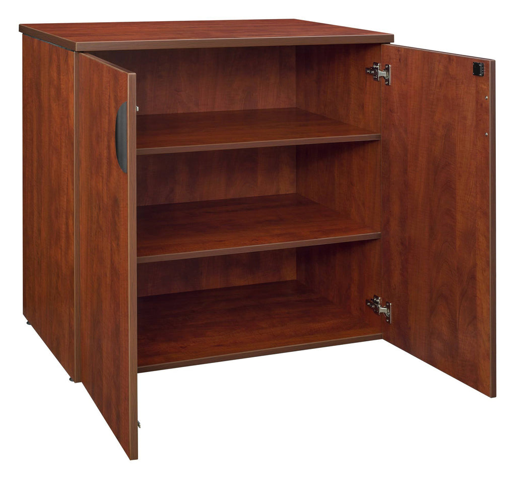 Cherry Lateral File with Stackable Storage Cabinet W8402