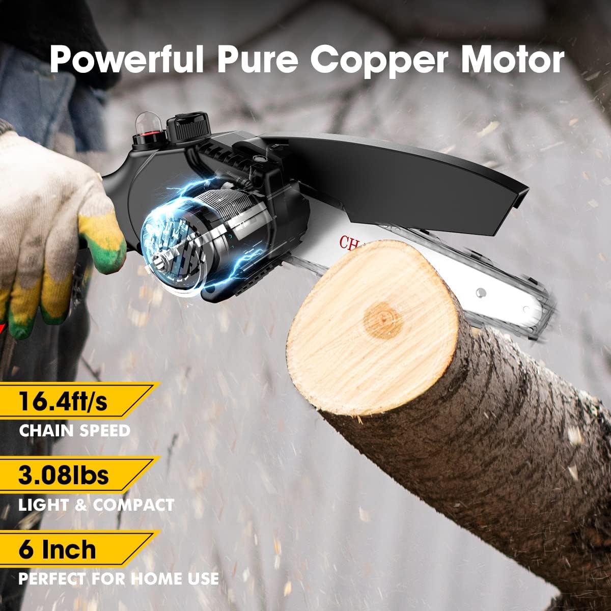 6-inch Cordless Chainsaw with 2x 2.0Ah Batteries X204051