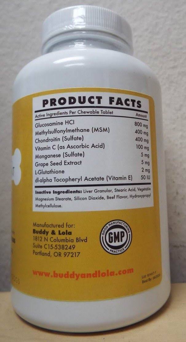 120 Chewable Glucosamine Joint Supplements for Dogs J896