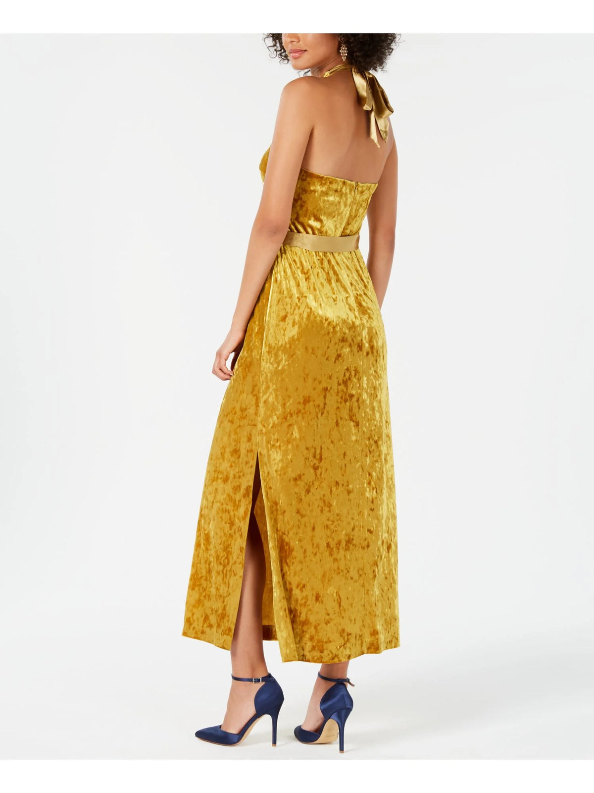 Sleeveless Halter Maxi Evening Dress I799