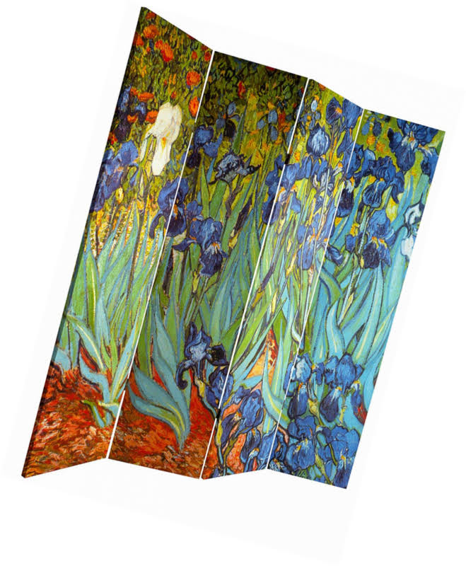 6 ft. Tall Double Sided Canvas Room Divider W18638