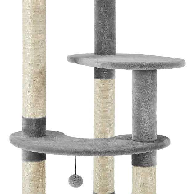 59.5-in Faux Fur Cat Tree Condo T1075