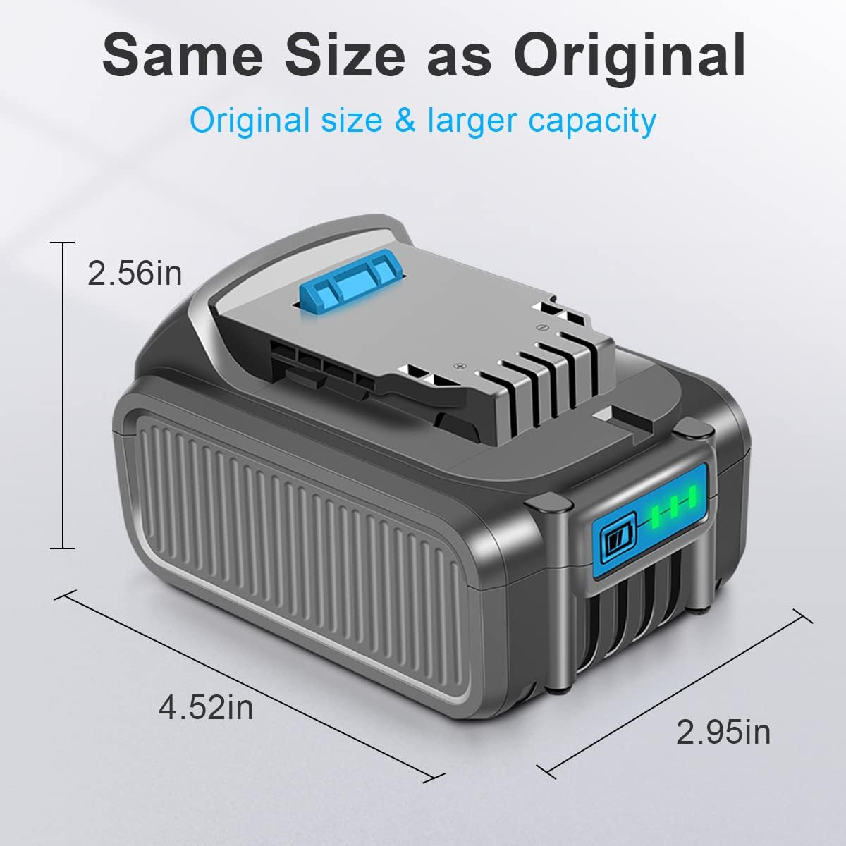 2 Packs 20V 6.0Ah Battery with LED Indicator (Grey) I470