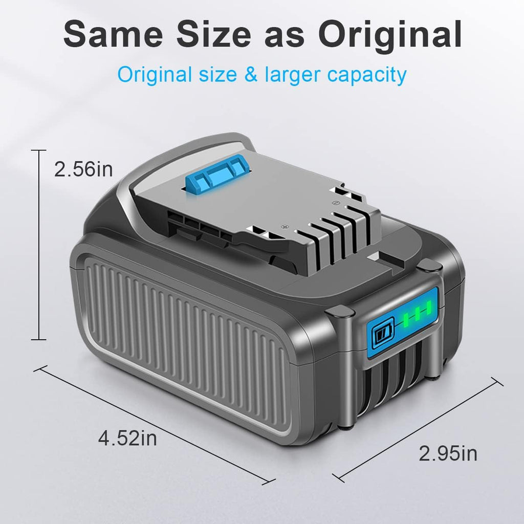 2 Packs 20V 6.0Ah Battery with LED Indicator (Grey) O4974