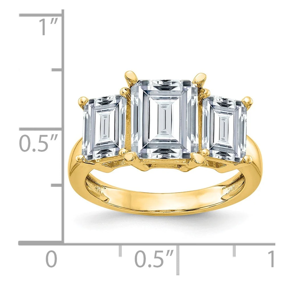 14K Yellow Gold Moissanite Octagon Ring G704