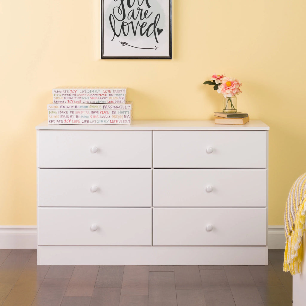 White 6 Drawer Wooden Dresser P94401