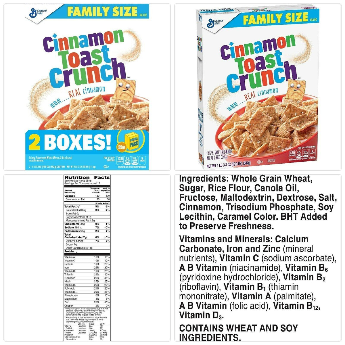 Cinnamon Toast Crunch Cereal, 2 Boxes - 38.6 oz K993363