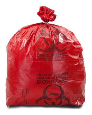 Red Medical Waste Trash Bags, Case of 200 I464146