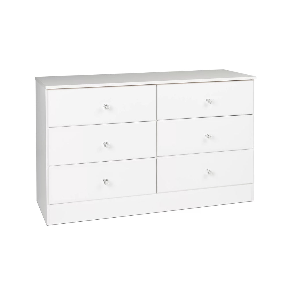 White 6 Drawer Wooden Dresser P94401