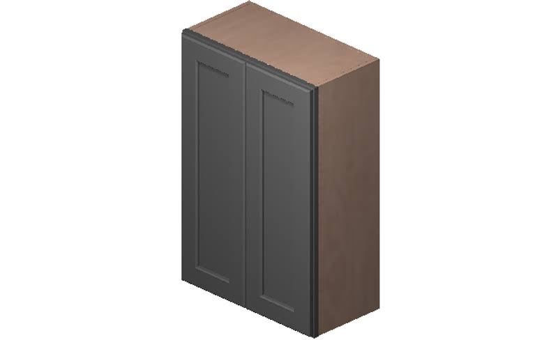 Grey 2 Doors 2 Shelves Wall Cabinet High-Density Fiberboard F214