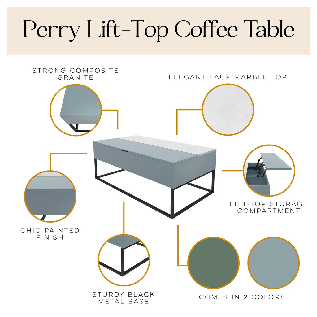 Powder Blue Lift-Top Coffee Table I381947
