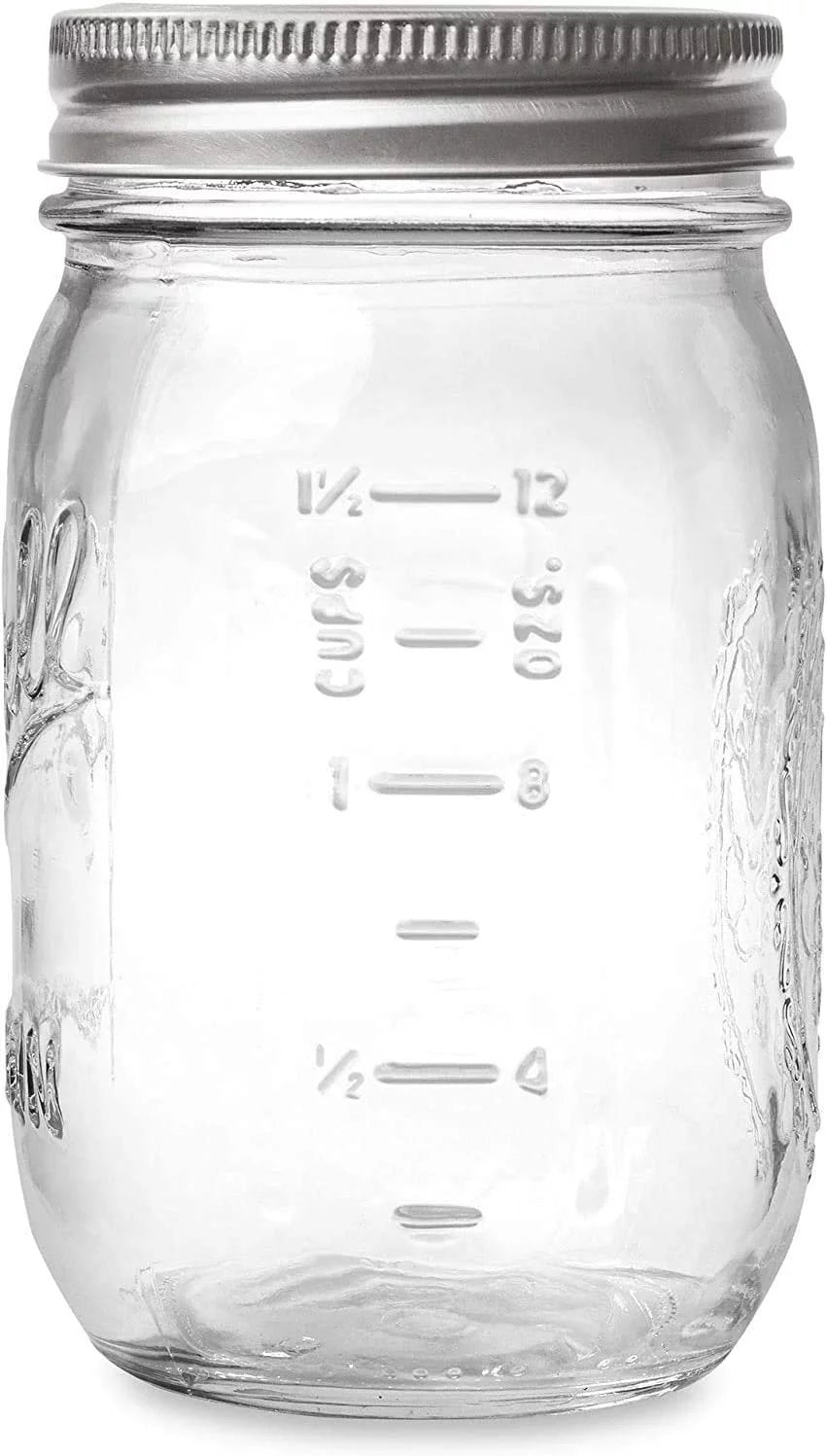 16-oz Mason Jar with Lids and Bands Pack of 24 N858