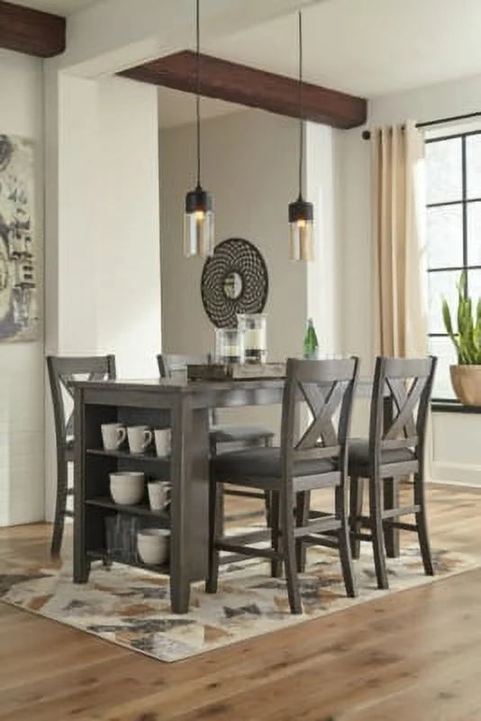 Rustic Counter Height Upholstered Barstool Q419