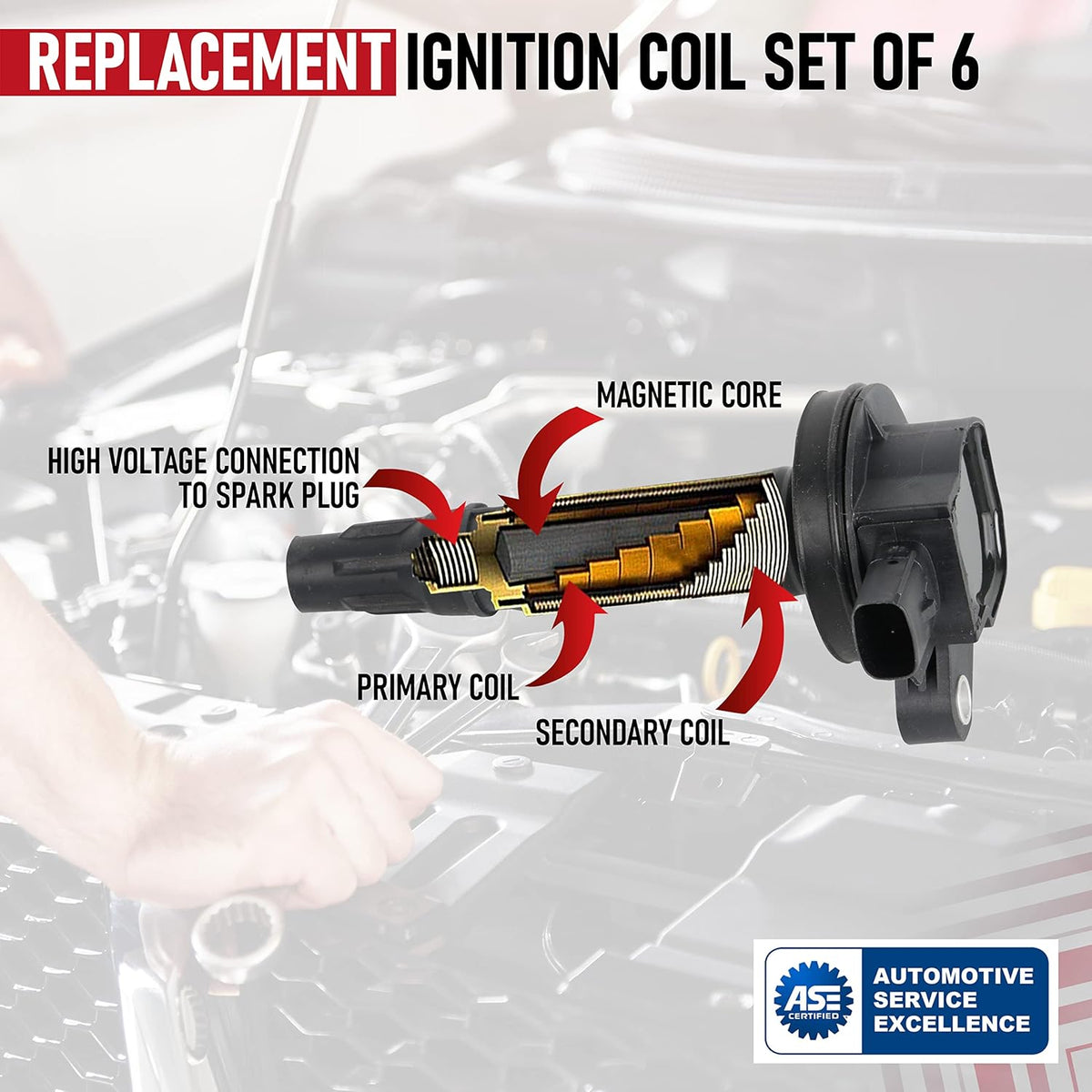 Ignition Coil Pack Set of 6 X332