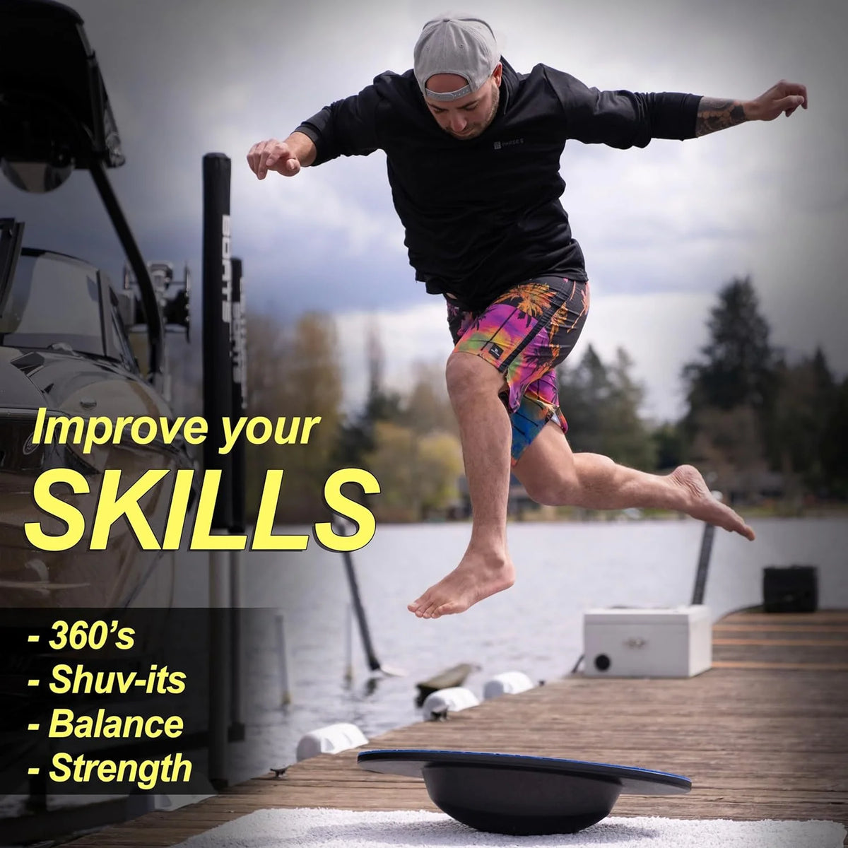Wakesurf Balance Board With Tracking App And Phone Mount R58783