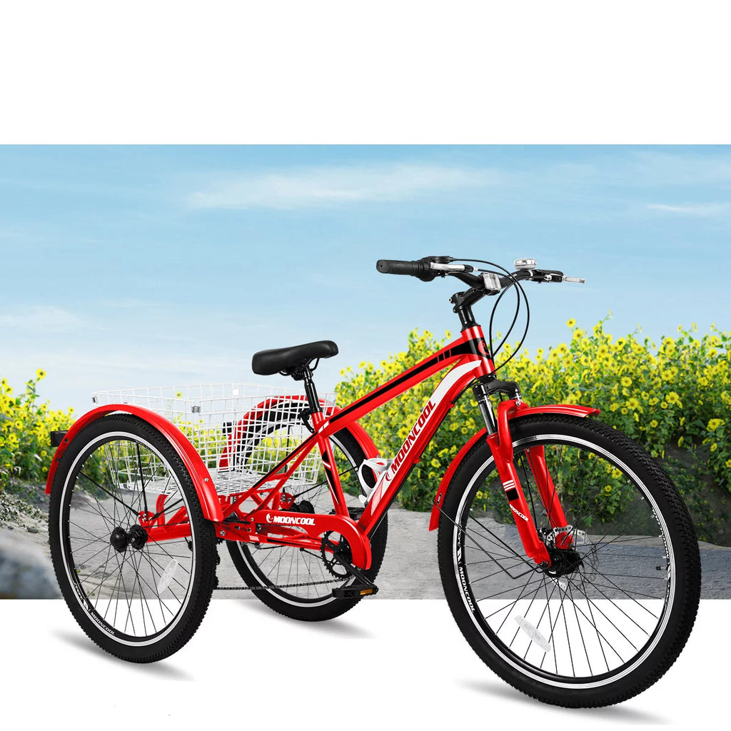 7 Speed Adult Mountain Tricycle with Shopping Basket A52320