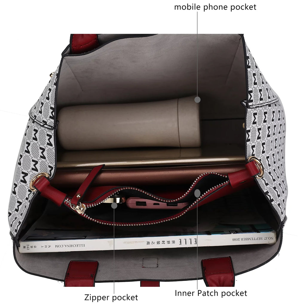 Satchel Handbag with Wallet 2 Pieces X377
