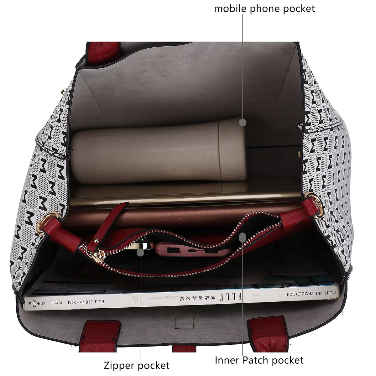 Satchel Handbag with Wallet 2 Pieces X377