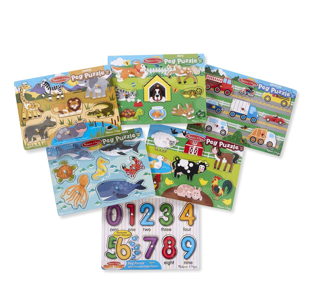Wooden Peg Puzzle 6 Pack G24913