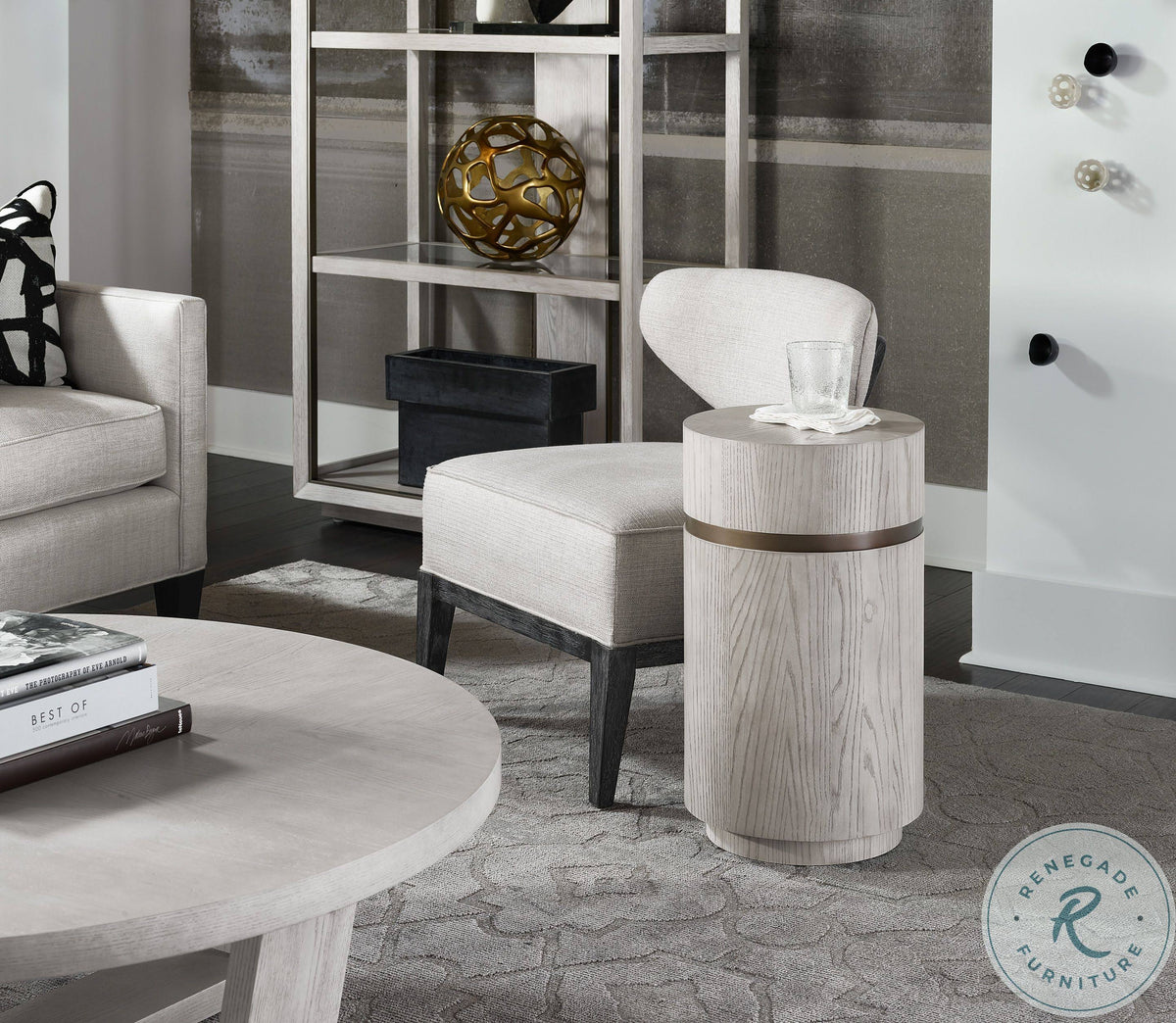 Siltstone Gray Small Round End Table O939
