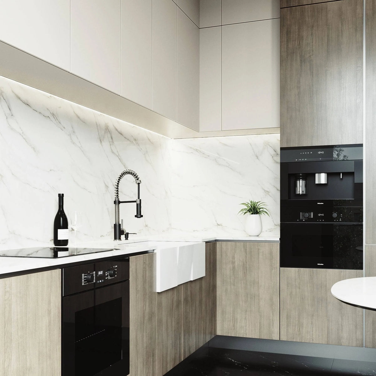 33 inch Matte Stone Farmhouse Apron Kitchen Sink Set with Stainless Steel Faucet Z428