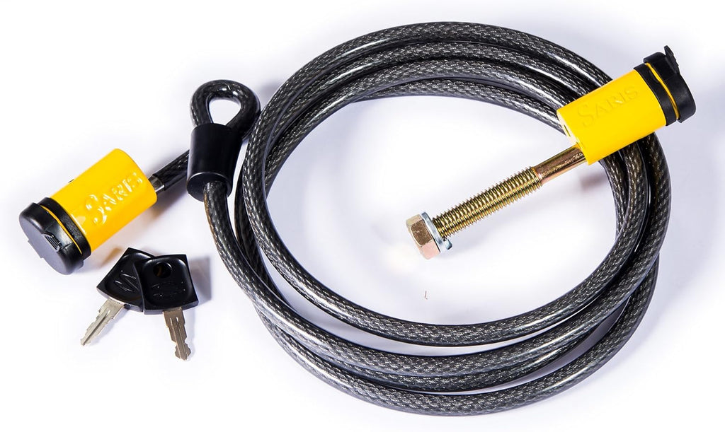 Black Bike Locking Cable and Locking Hitch Combo Y65095