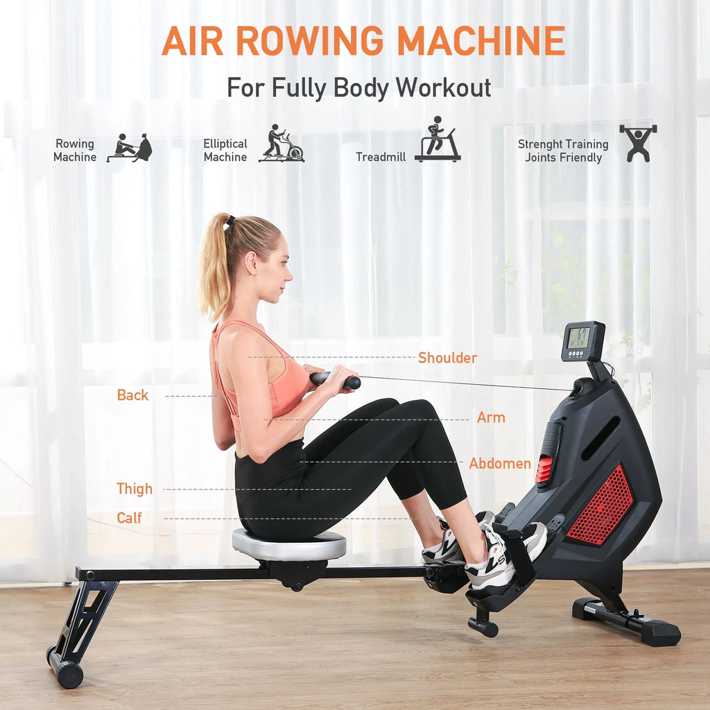 Folding Magnetic Air Rowing Machine 250lbs Max Weight G7150