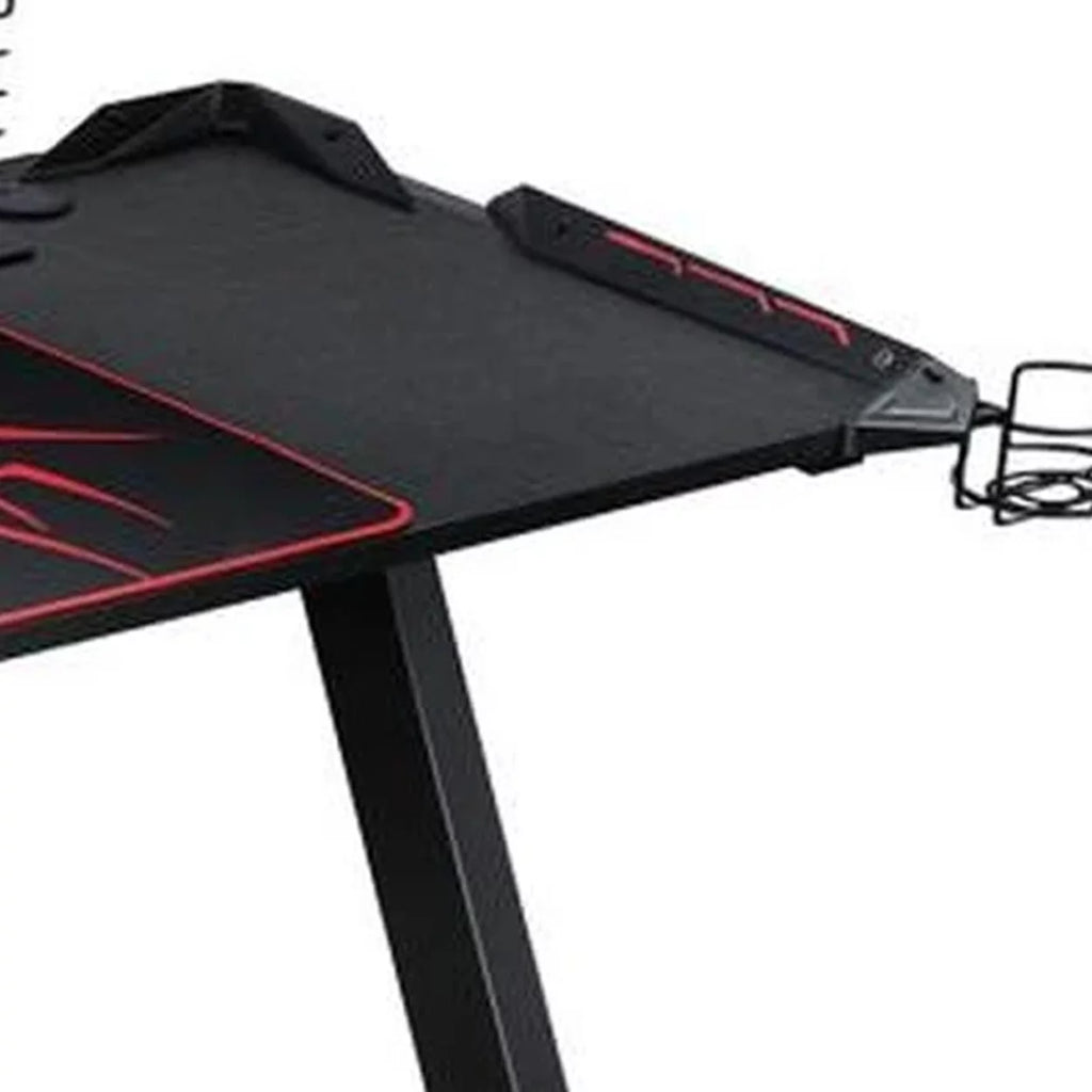 60 Inch Black Gaming Desk with RGB Lighting S763948
