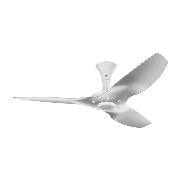 60 Ceiling Fan with Brushed Aluminum Blades and White Finish with LED P23064