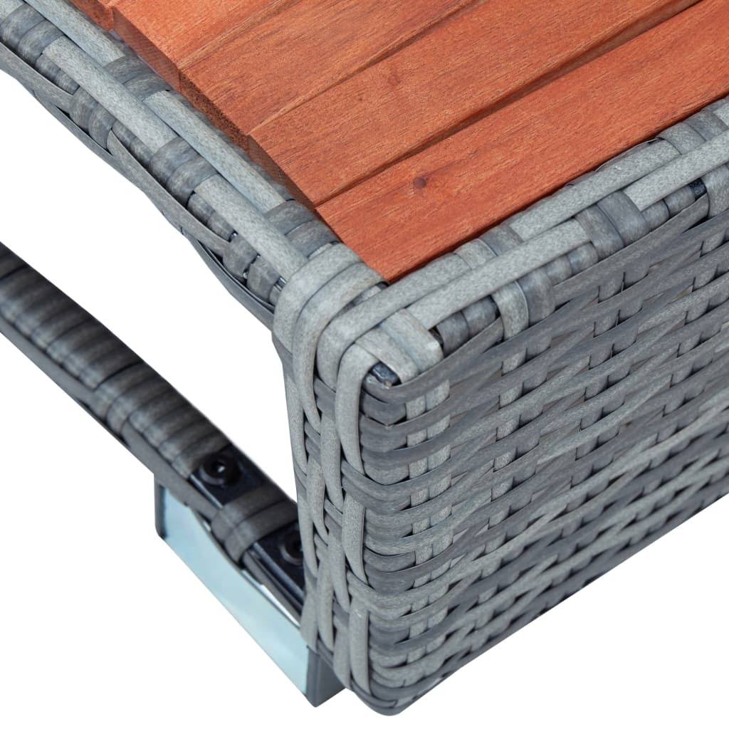 Gray Poly Rattan Spa Step L520646