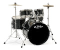 5-Piece Junior Drum Set with Cymbals and Throne Black O762